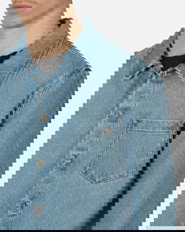 Košeľa A.P.C. Vittorio Brodée Poitrine Overshirt Modrá | COGWC-H02837 IAB, 5