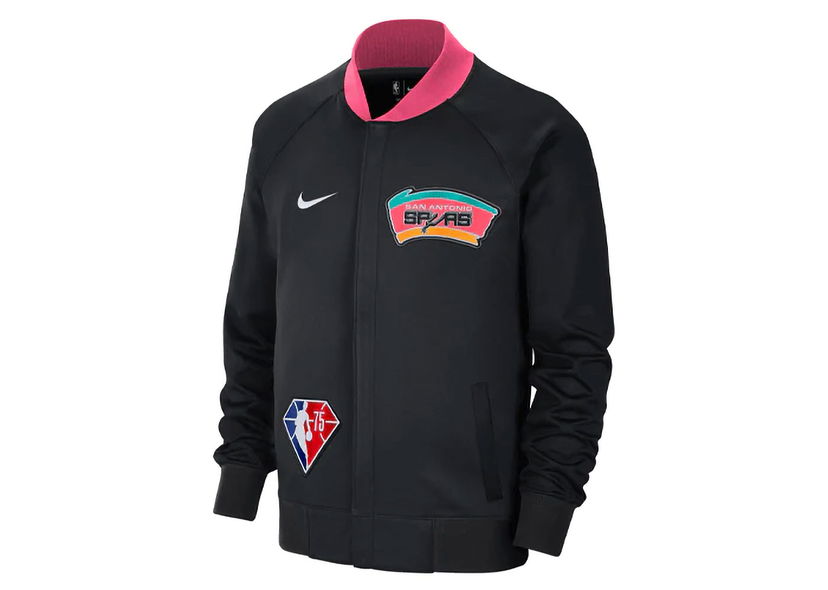 Bomber bunda Nike San Antonio Showtime City Edition Dri-Fit Jacket Čierna | DB2471-010