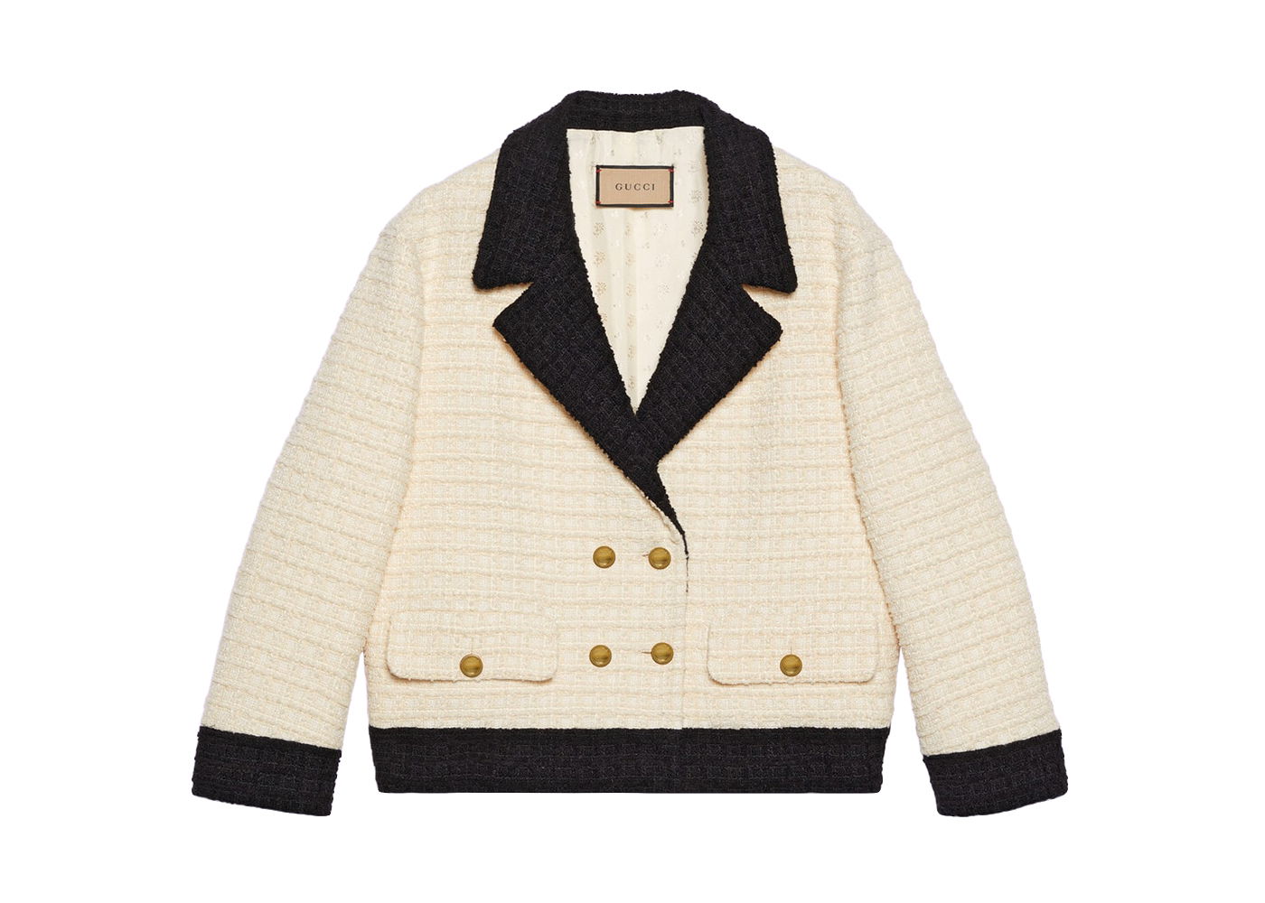 Bunda Gucci Double-Breasted Tweed Jacket Béžová | 731310 ZAK59 9791, 0