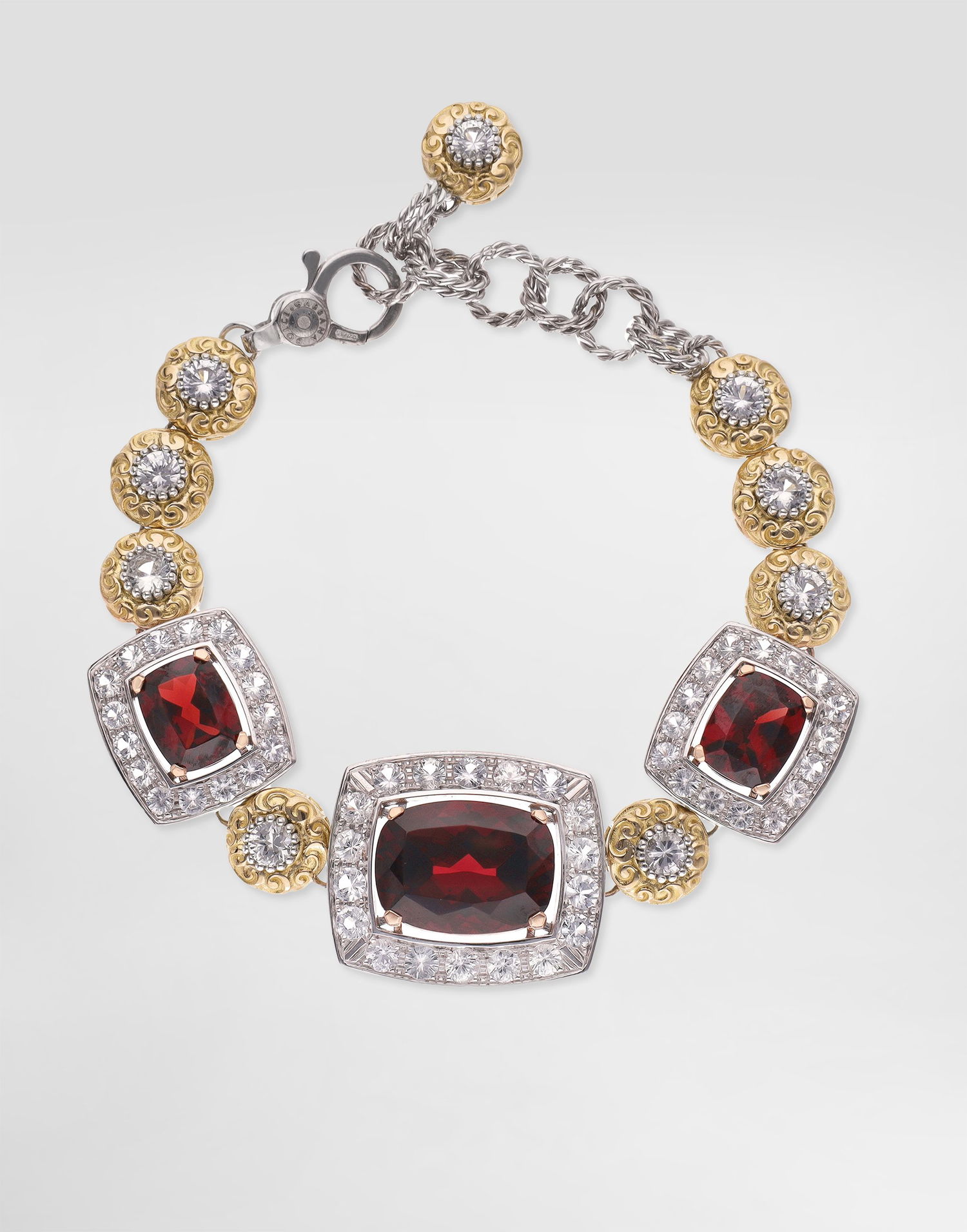 Náramok Dolce & Gabbana Dolce & Gabbana Eleganza 18K Gold, Garnet, and Diamond Bracelet Červená | WBSA4GWGAR1W8266, 1