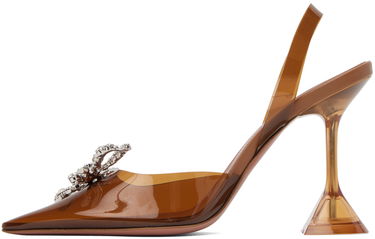 Tenisky a topánky Amina Muaddi Exclusive Rosie Slingback Heels with Crystal Embellishment Hnedá | ROSIE GLASS SLING CL PVC, 2