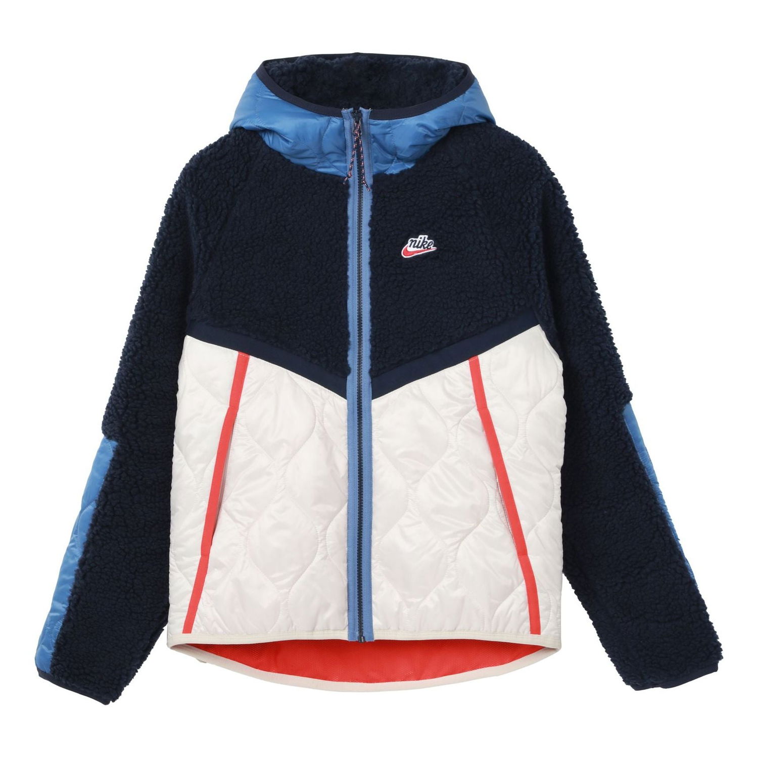 Prešívaná bunda Nike Sportswear Heritage Color Warm Cap Jacket Modrá | CU4447-451, 0