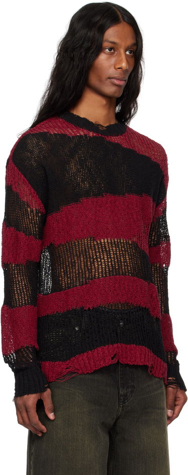 Sveter Andersson Bell Andersson Bell Striped Distressed Knit Sweater Červená | atb1284m, 1