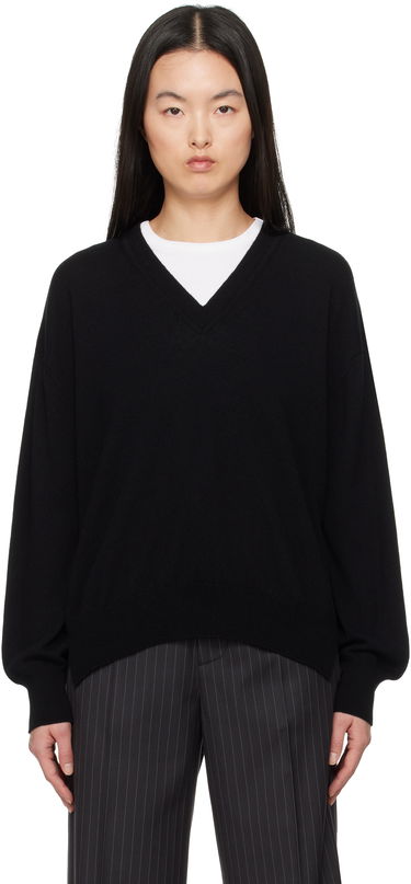 Sveter &Daughter &Daughter Tahra Cashmere V-Neck Sweater Čierna | CH04632, 0