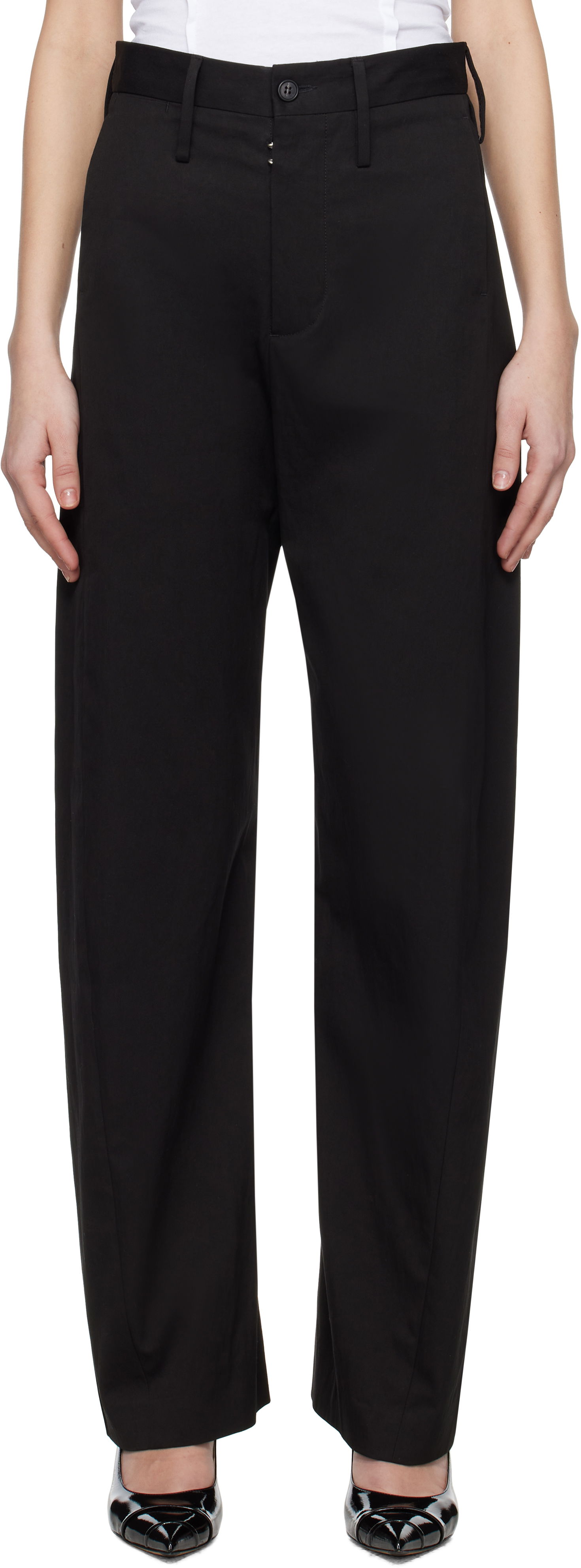 Nohavice Maison Margiela MM6 Maison Margiela Light Cotton Gabardine Trousers Čierna | S62KB0237 M35451, 0