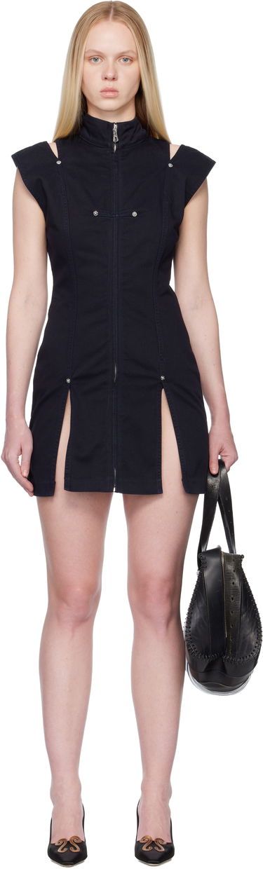 Šaty Jean Paul Gaultier 'The Short Denim Slit' Minidress Čierna | 25/04-W-DR080-W049-59, 0
