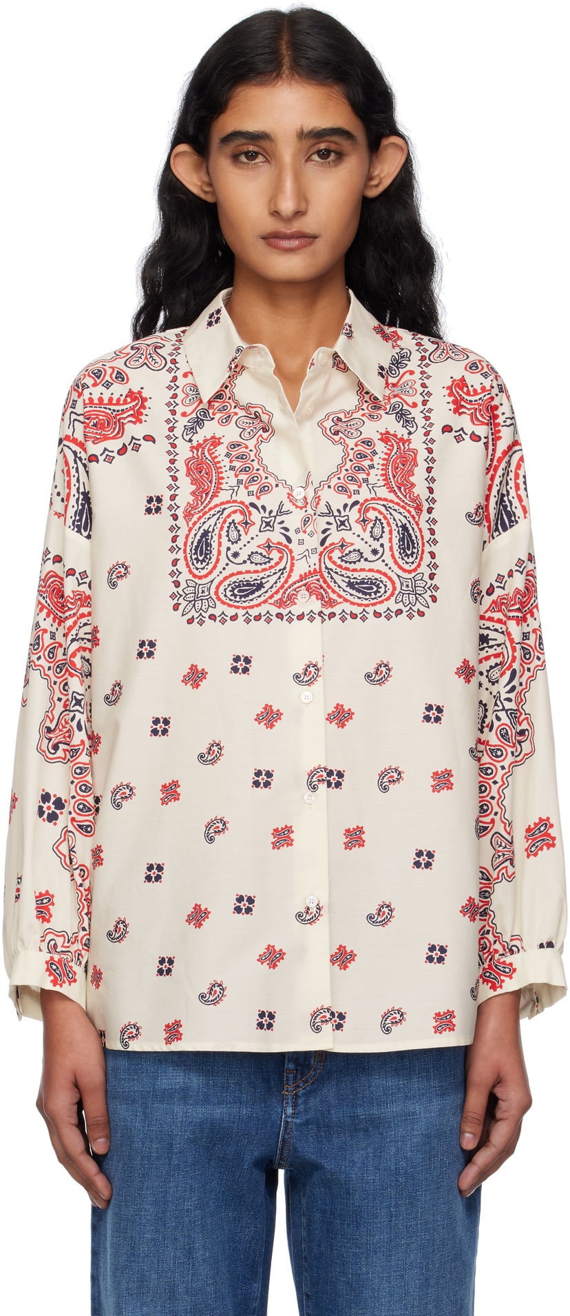 Košeľa Max Mara Weekend Max Mara Adda Paisley Print Shirt Biela | 2525116021600