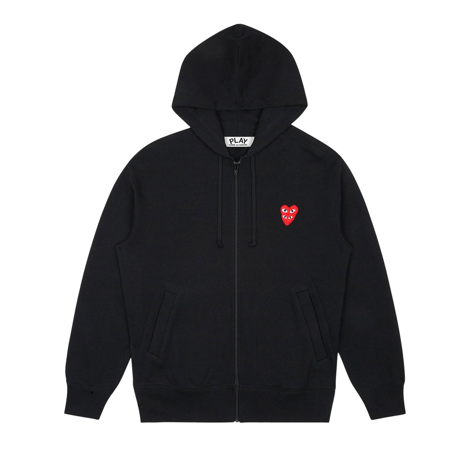 Mikina Comme des Garçons PLAY Stacked Heart Zip-Up Hoodie Čierna | AZ T294 051 1, 1