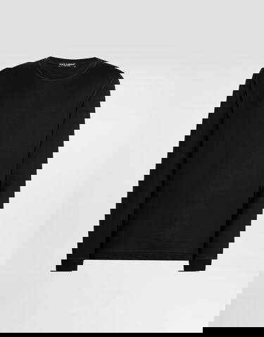 Tričko Dolce & Gabbana Dolce & Gabbana Long-Sleeve Cotton T-Shirt Čierna | G8SX5TFU7EQN0000, 0