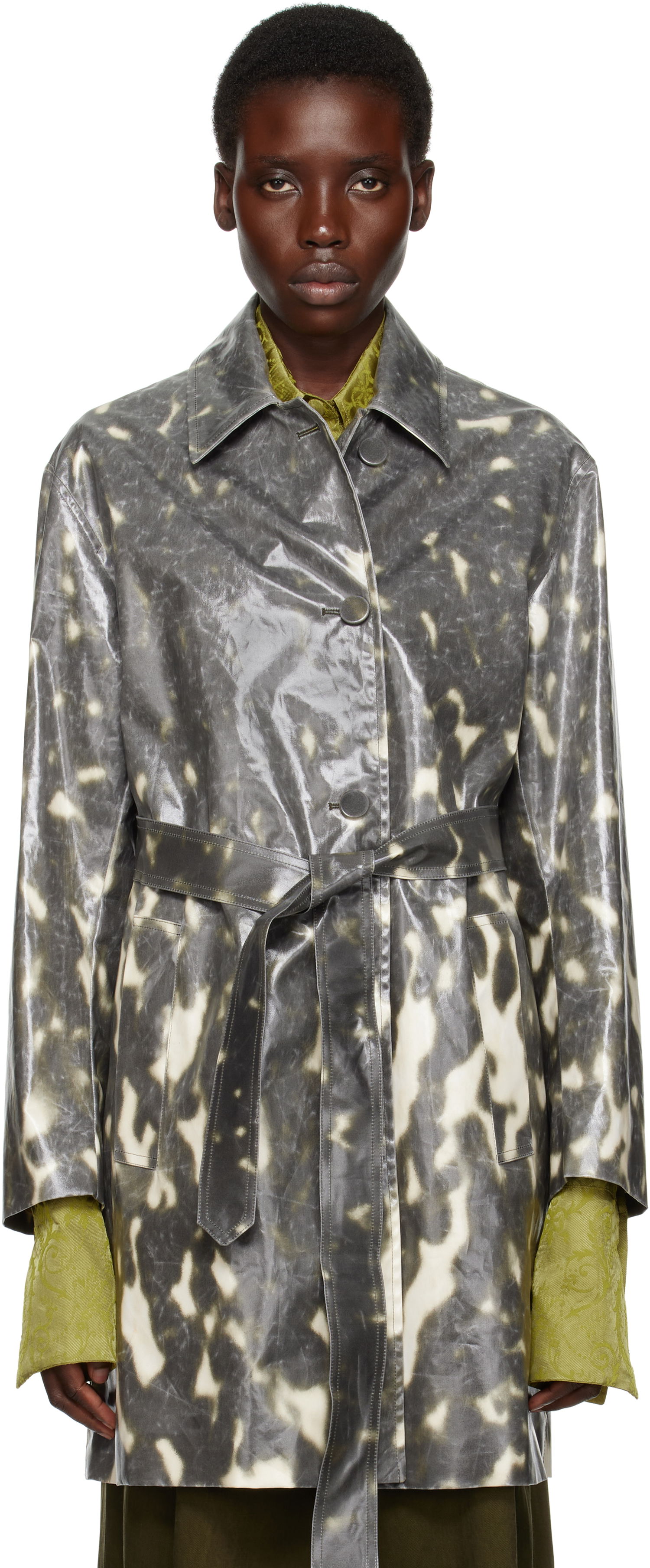 Pláštenka Dries Van Noten Dries Van Noten Water Repellent Mac Coat Šedá | 251-010209-1108, 0