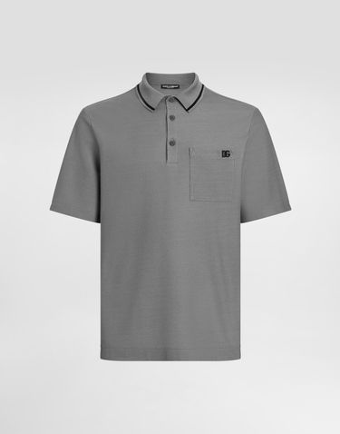 Polo tričko Dolce & Gabbana Dolce & Gabbana Cotton Piqué Polo Shirt with Pocket Šedá | G8SN2ZHU7UTN0089, 0