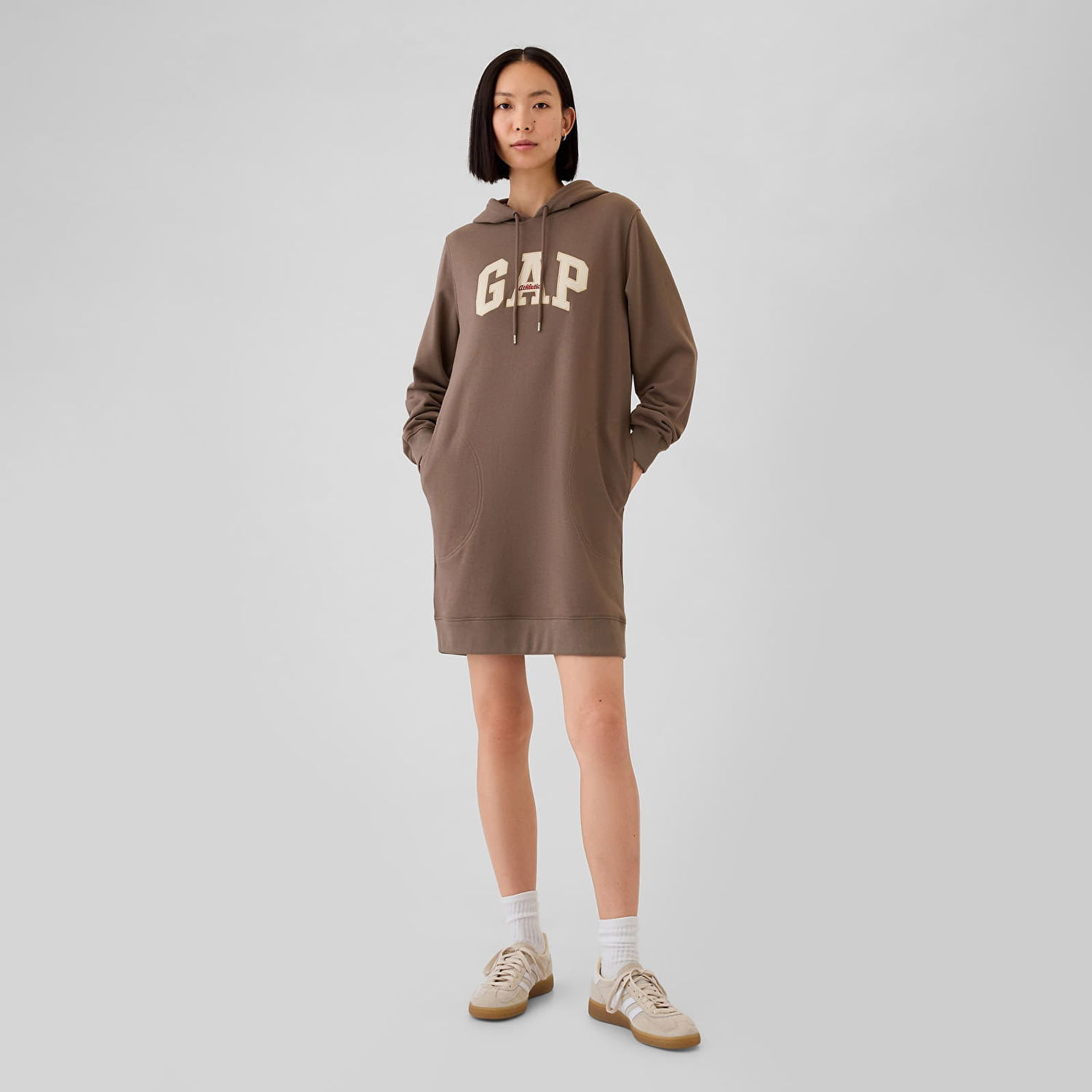 Mikina GAP Dress Logo Hoodie Plymouth Rock Hnedá | 498949-01, 0
