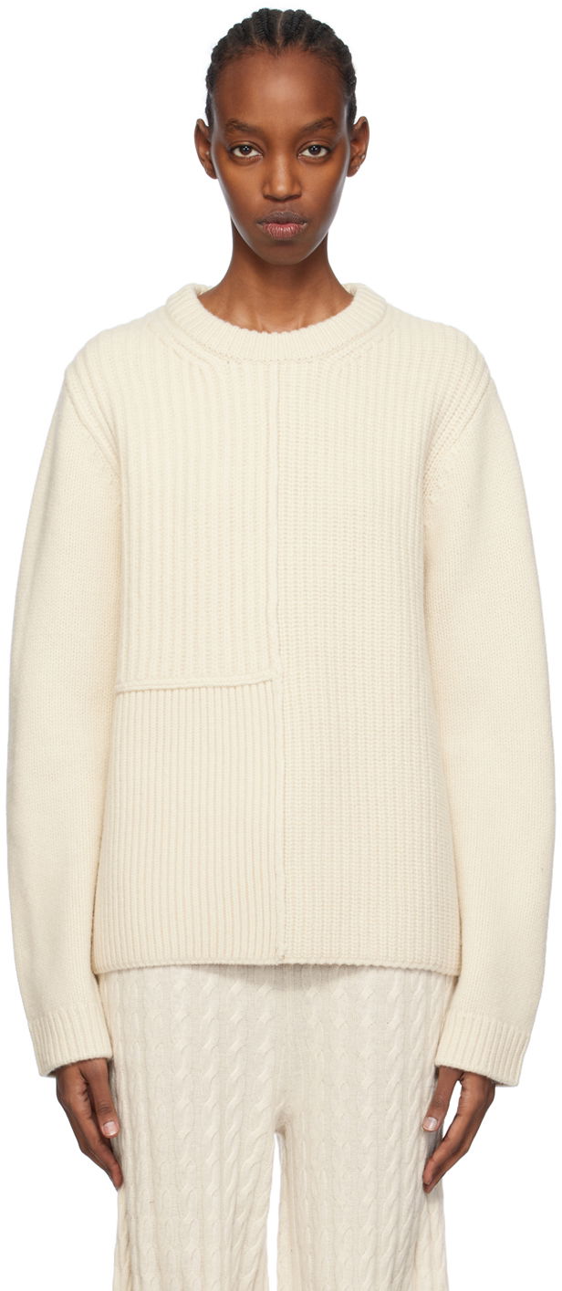 Sveter TOTEME Multi-Rib Knit Sweater Biela | 241-WRT1030-YA0007, 0