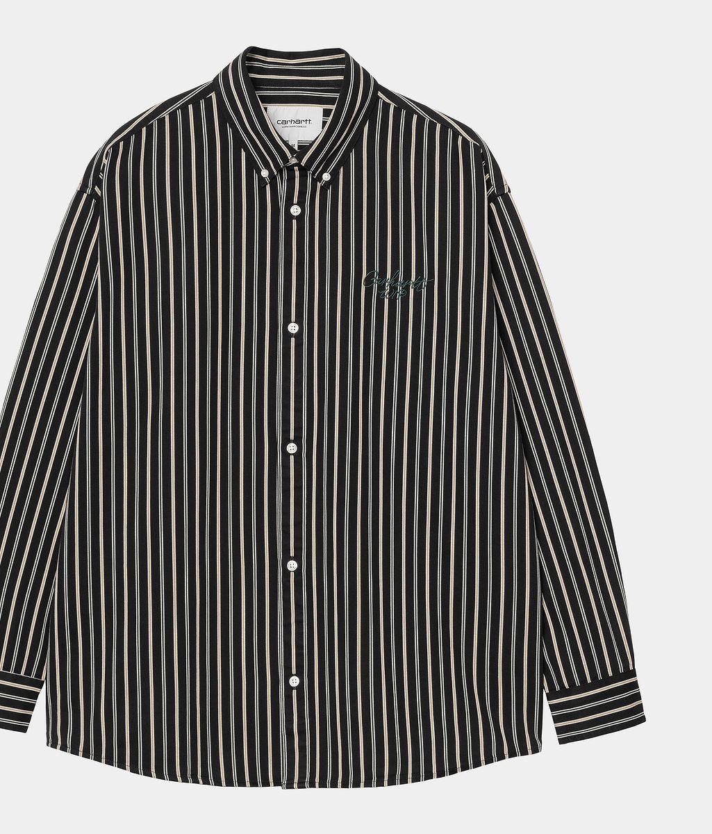 Košeľa Carhartt WIP Long Sleeve Palance Shirt Palance Stripe Čierna | I035330_9, 0