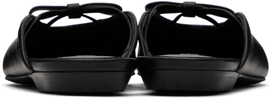 Leather Mules with Bow Detail