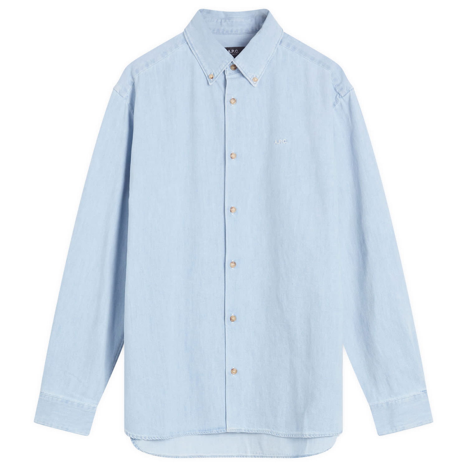 Košeľa A.P.C. A.P.C. Mathias Lightweight Denim Shirt, Size Small Modrá | COGXX-H12586-IAV, 1
