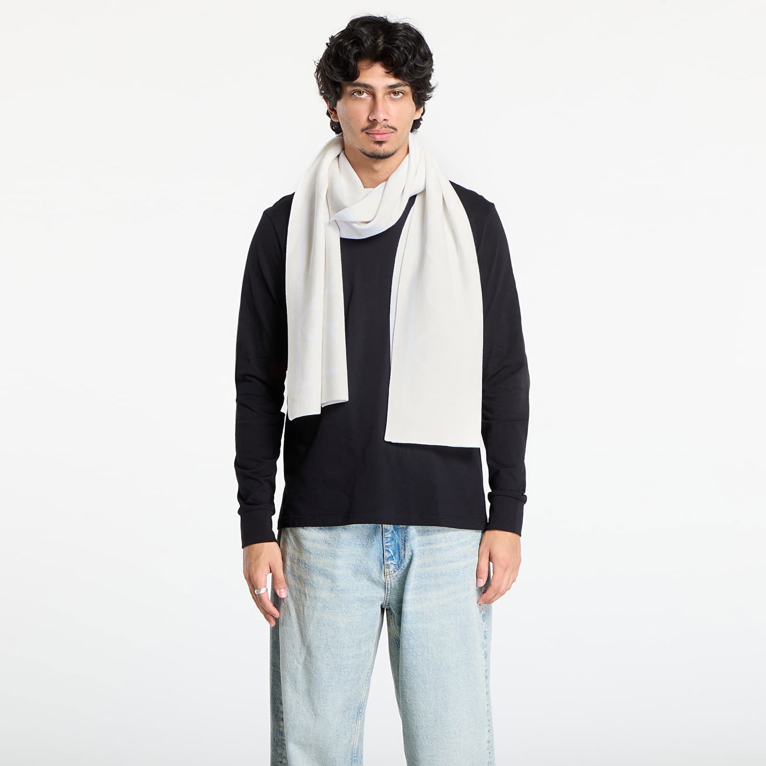 Šál CALVIN KLEIN Calvin Klein Emblem Aop Fine Scarf Biela | LV04D8051G FUP, 0