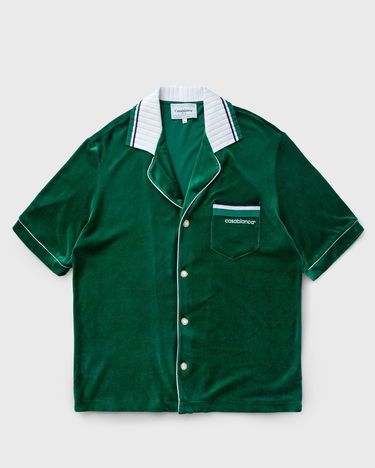 Košeľa Casablanca MENS SHORT SLEEVED VELOUR SHIRT Zelené | MPF24-JTP-209-01, 0