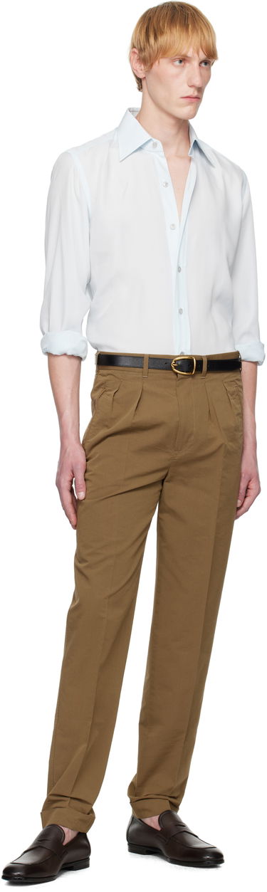 Nohavice Tom Ford Tom Ford Double Pleat Trousers Hnedá | SHP006-FMC207S25, 4