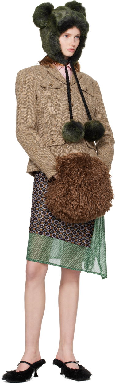 Rukavice Anna Sui Anna Sui SSENSE Exclusive Faux-Fur Muff Hand Warmer Hnedá | S625Z91, 2