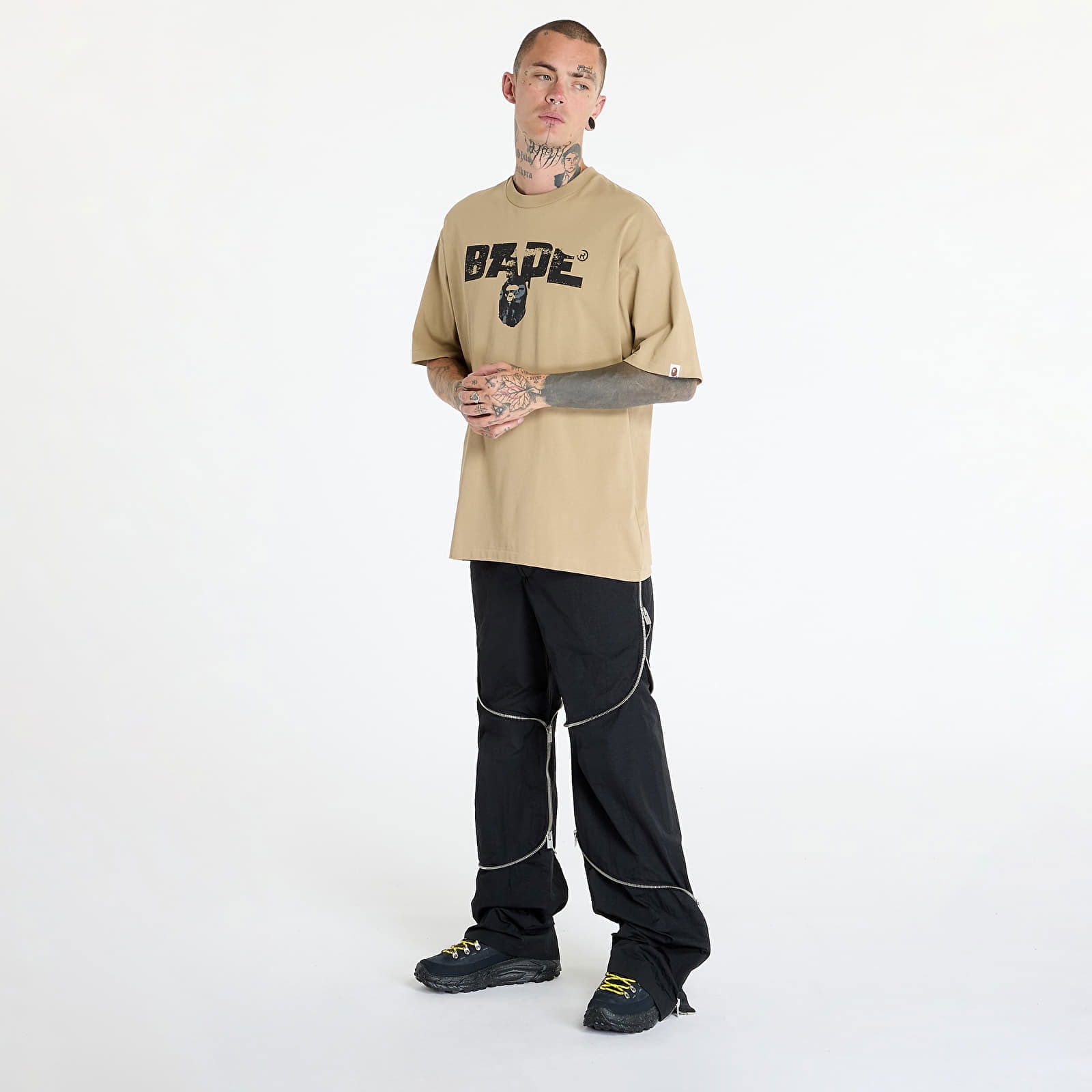 A BATHING APE Bape Army Relaxed Fit Tee Beige