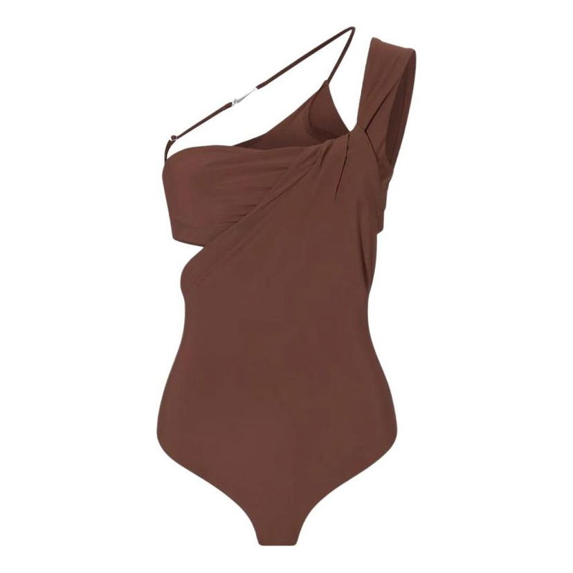 Body Nike One Shoulder Cut-Out Bodysuit Hnedá | FJ3284-259