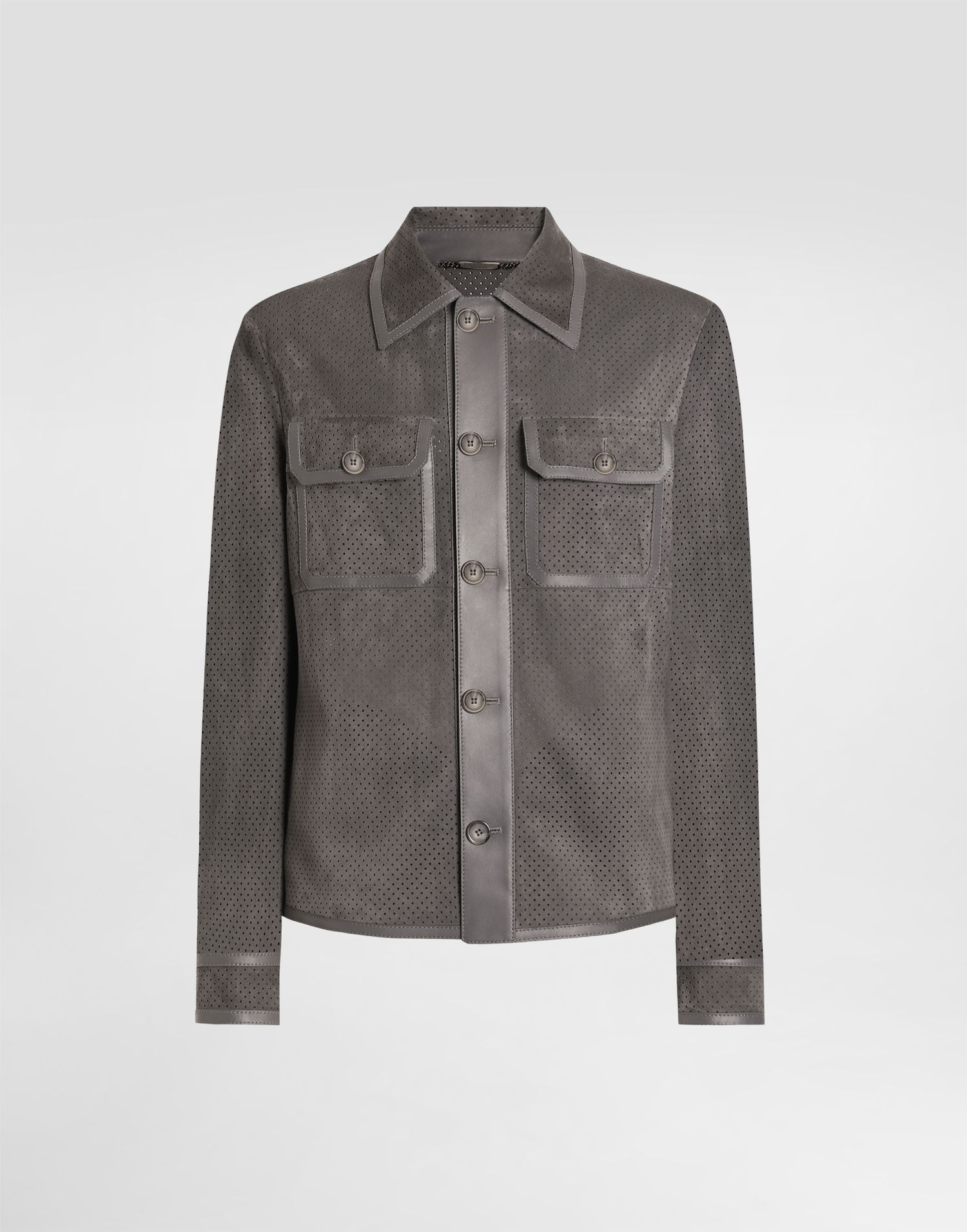 Bunda Dolce & Gabbana Dolce & Gabbana Perforated Lambskin Jacket Šedá | G9BOOLGJ477N0352, 0