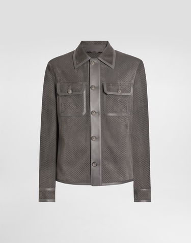 Bunda Dolce & Gabbana Dolce & Gabbana Perforated Lambskin Jacket Šedá | G9BOOLGJ477N0352, 0