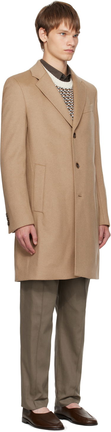 Kabáty BOSS Slim-Fit Wool and Cashmere Coat Hnedá | 50549187, 1