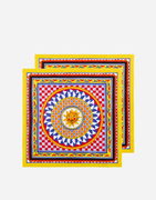 Set Of 2 Linen Napkins With Sun Print