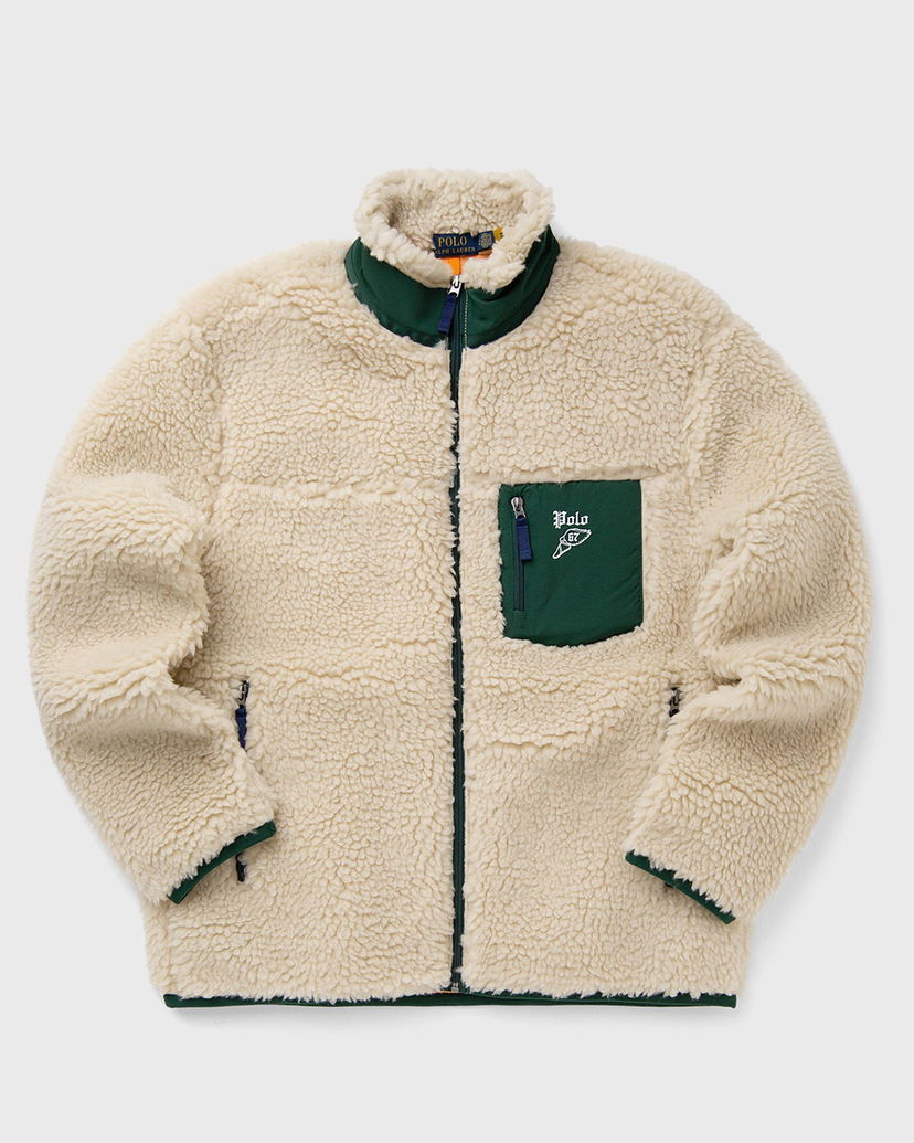 Bunda Polo by Ralph Lauren Sherpa Fleece Full Zip Pullover with Chest Pocket Béžová | 710980869002
