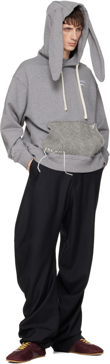 Mikina Charles Jeffrey Loverboy LOVERBOY Cable-Knit Patch Rabbit Ears Hoodie Šedá | 052081002, 3