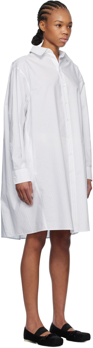 Šaty Maison Margiela MM6 Maison Margiela Spliced Striped Cotton Poplin Midi Shirt Dress Biela | S52DD0059 M35252, 1