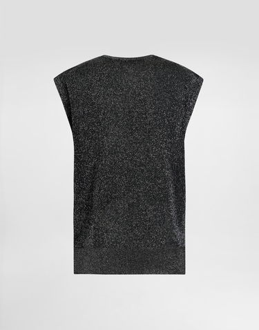 Tielko Dolce & Gabbana Dolce & Gabbana Metallic Viscose Tank Top Čierna | FXT74TJGMCES8001, 1
