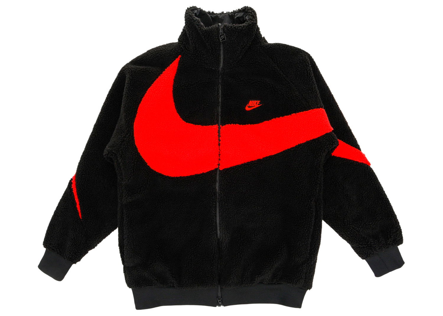 Bunda Nike Big Swoosh Reversible Boa Jacket Black Chili Red Čierna | BQ6546-008, 0