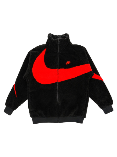 Bunda Nike Big Swoosh Reversible Boa Jacket Black Chili Red Čierna | BQ6546-008