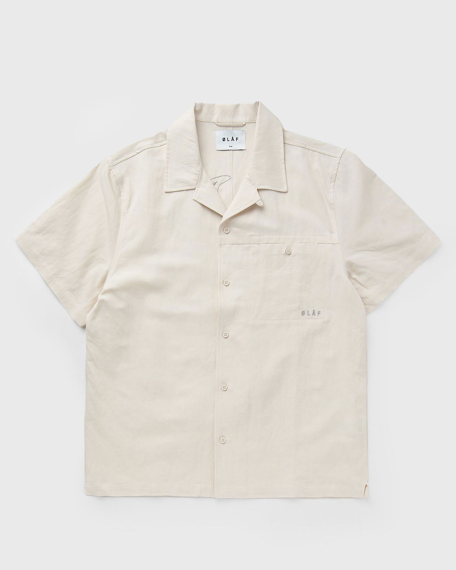 Košeľa ØLÅF Linen Resort Shirt Béžová | M210304-OFFWHITE, 0