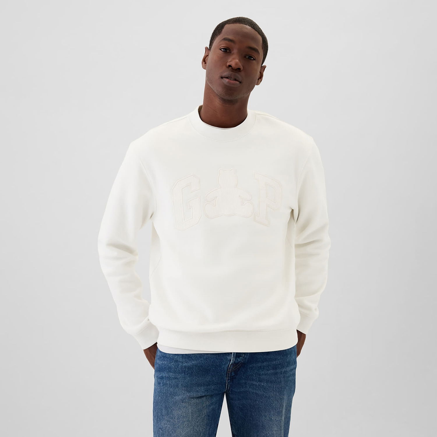 Mikina GAP Brannan Crew Carls Stone Biela | 526908-01, 0