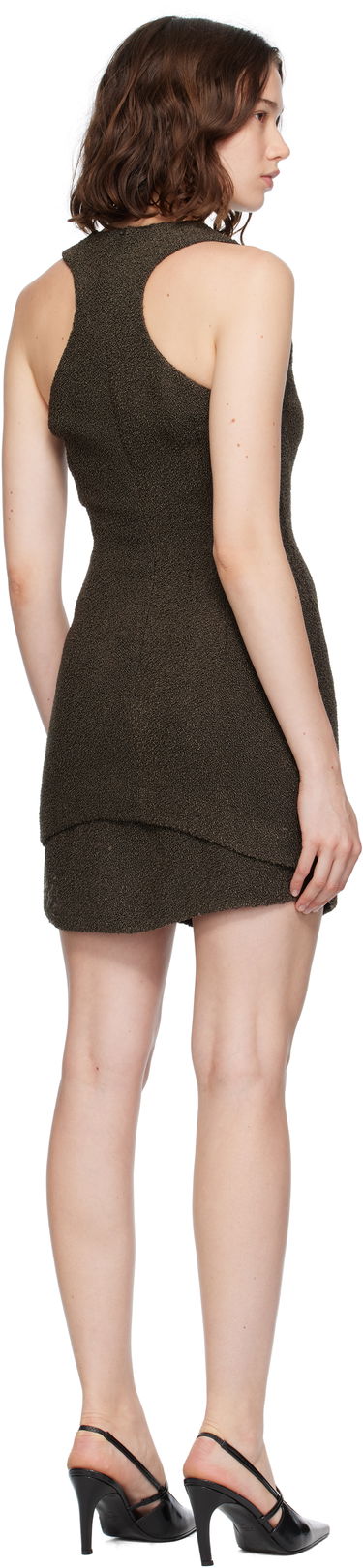 Šaty FERRAGAMO Ferragamo Green Bouclé Minidress Hnedá | 782797, 2
