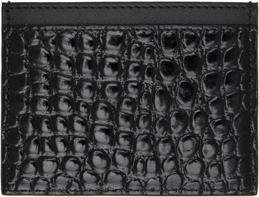 Peňaženka Vivienne Westwood Vivienne Westwood Flat Card Holder with Embossed Crocodile Pattern and Orb Logo Čierna | 54030006W-L0098-, 2
