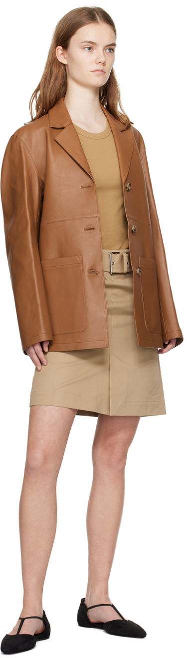 Bunda TOTEME TOTEME Clean Leather Jacket Hnedá | 242-WRZ1765-LE0056, 3