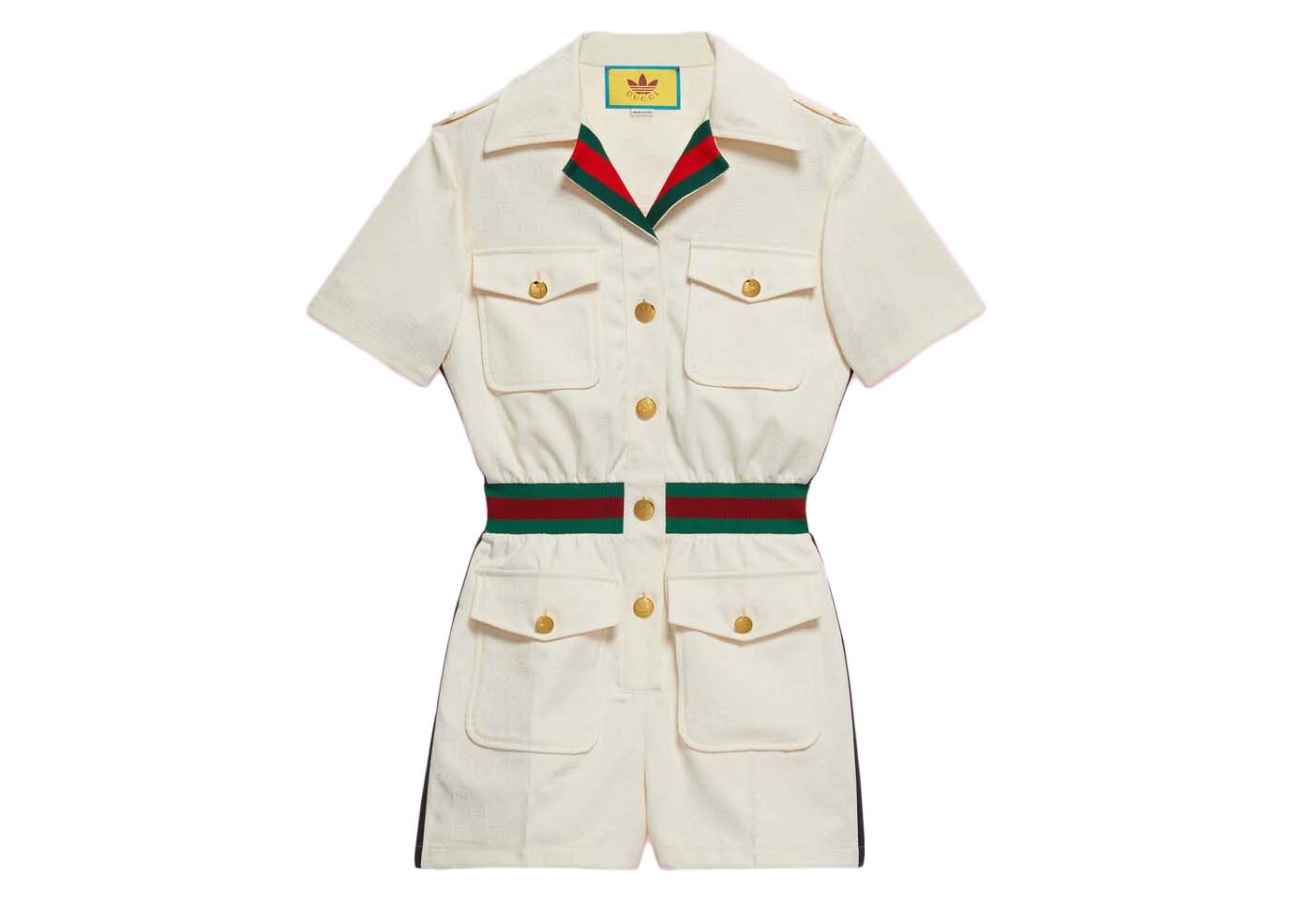 Overal Gucci adidas x Short Jumpsuit White Béžová | 703000 ZAI22 9133, 0