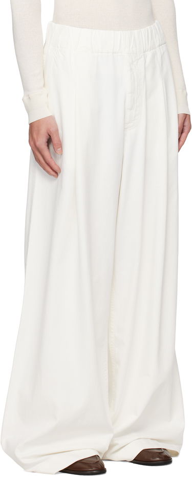Nohavice a džínsy Dries Van Noten Dries Van Noten Drawstring Wide-Leg Pants Biela | 252-020926-2382, 1