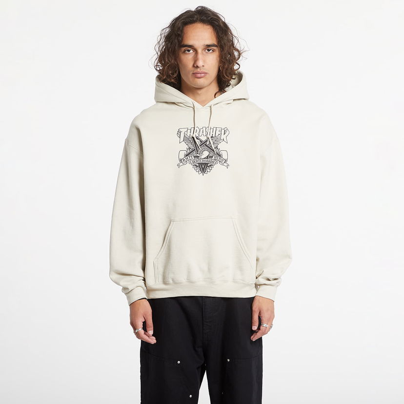 Mikina Thrasher Sweatshirt Hood Eaglegram Sand Béžová | 145512 Sand