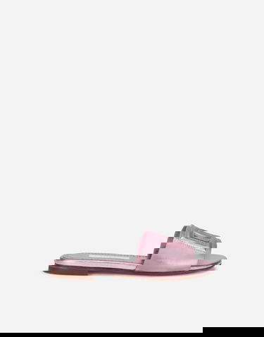 Tenisky a topánky Dolce & Gabbana Flat Metallic Leather Monogram Slide Sandals Ružová | D11032A54398M305, 0