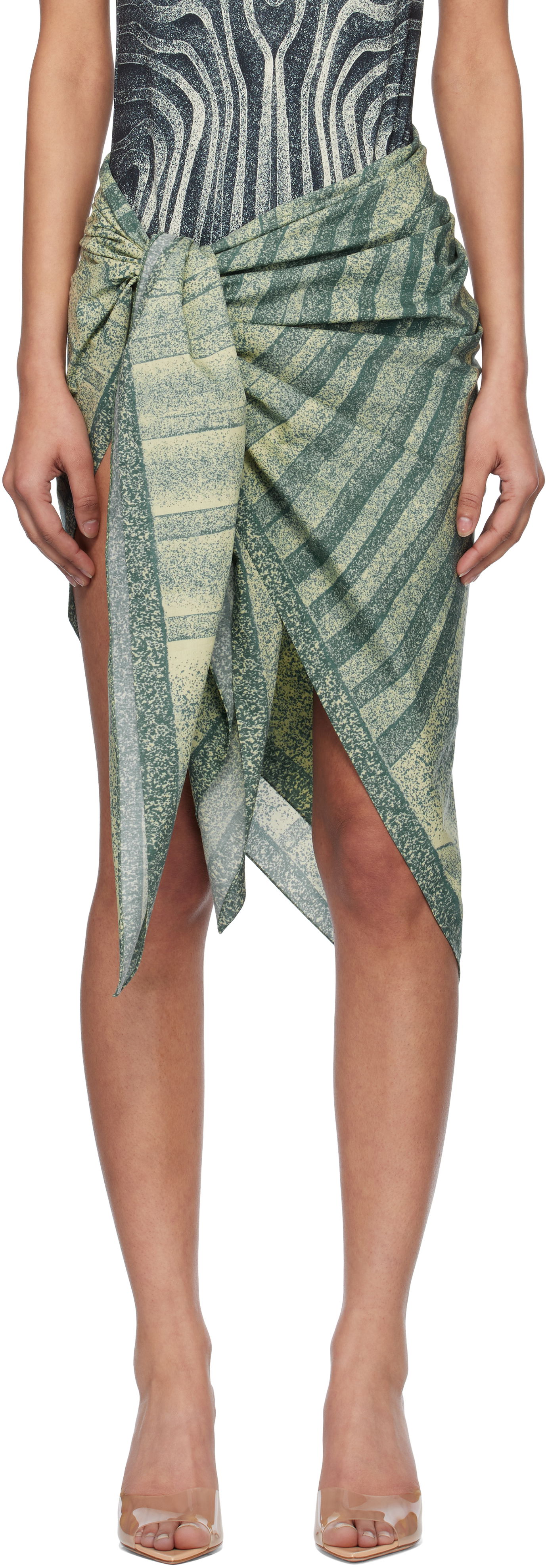 Sukňa Jean Paul Gaultier Jean Paul Gaultier 'The Spirale' Sarong Zelené | 25/34-U-JU175-C596-0351, 0