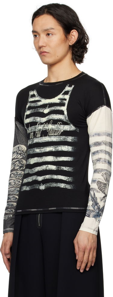 Tričko Jean Paul Gaultier Jean Paul Gaultier Tattoo Top T-Shirt Čierna | 25/34-F-TO267I-J089-0003, 3