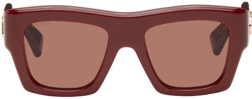 Burgundy Square Sunglasses