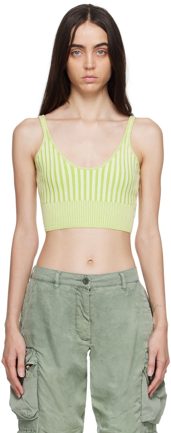 Tielko John Elliott Scoop Neck Striped Tank Top Zelené | WA045C13334A, 0