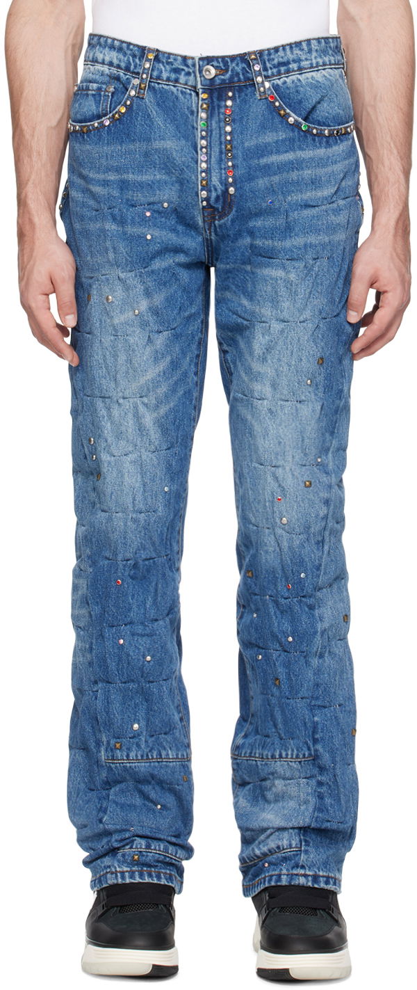 Džínsy Who Decides War Who Decides War Studded Quilted Jeans Rôznofarebný | 1120820009SS24